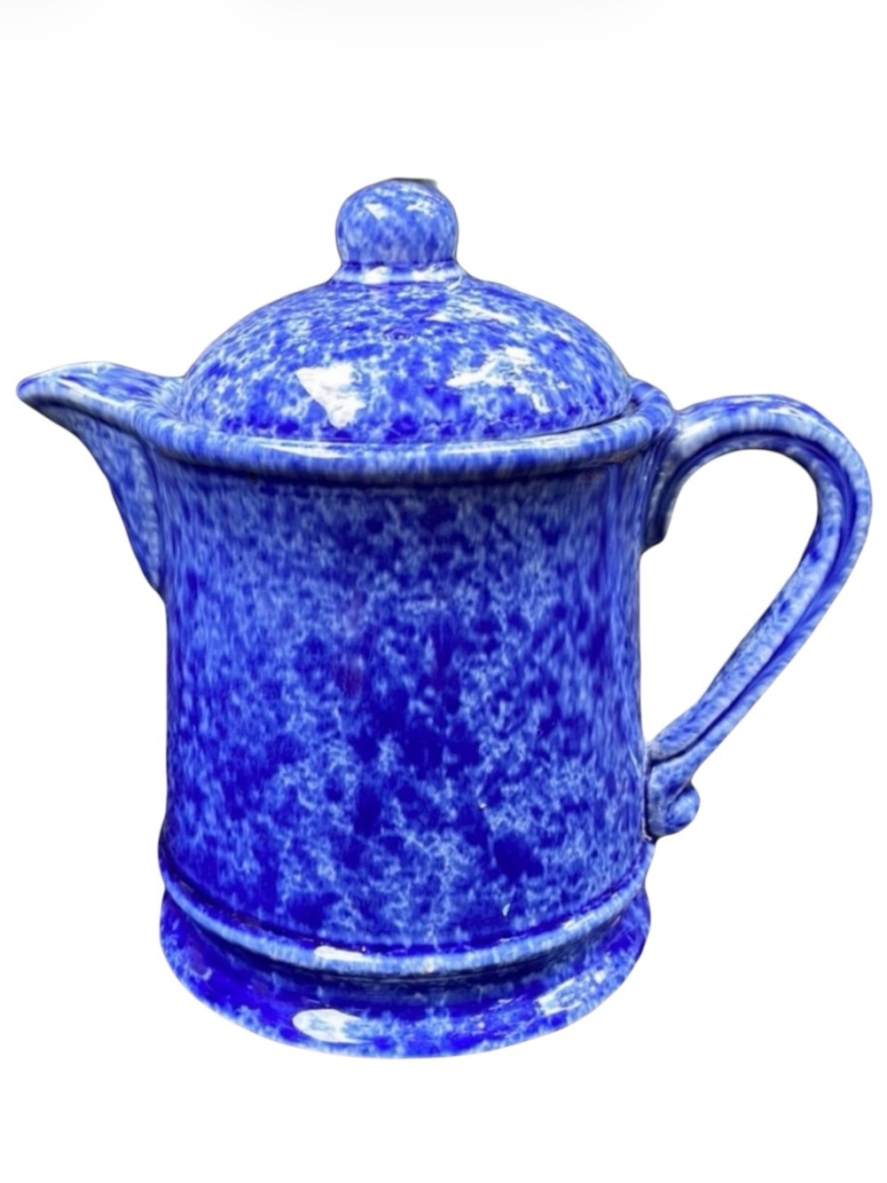 Teapot Blue Stoneware Vintage